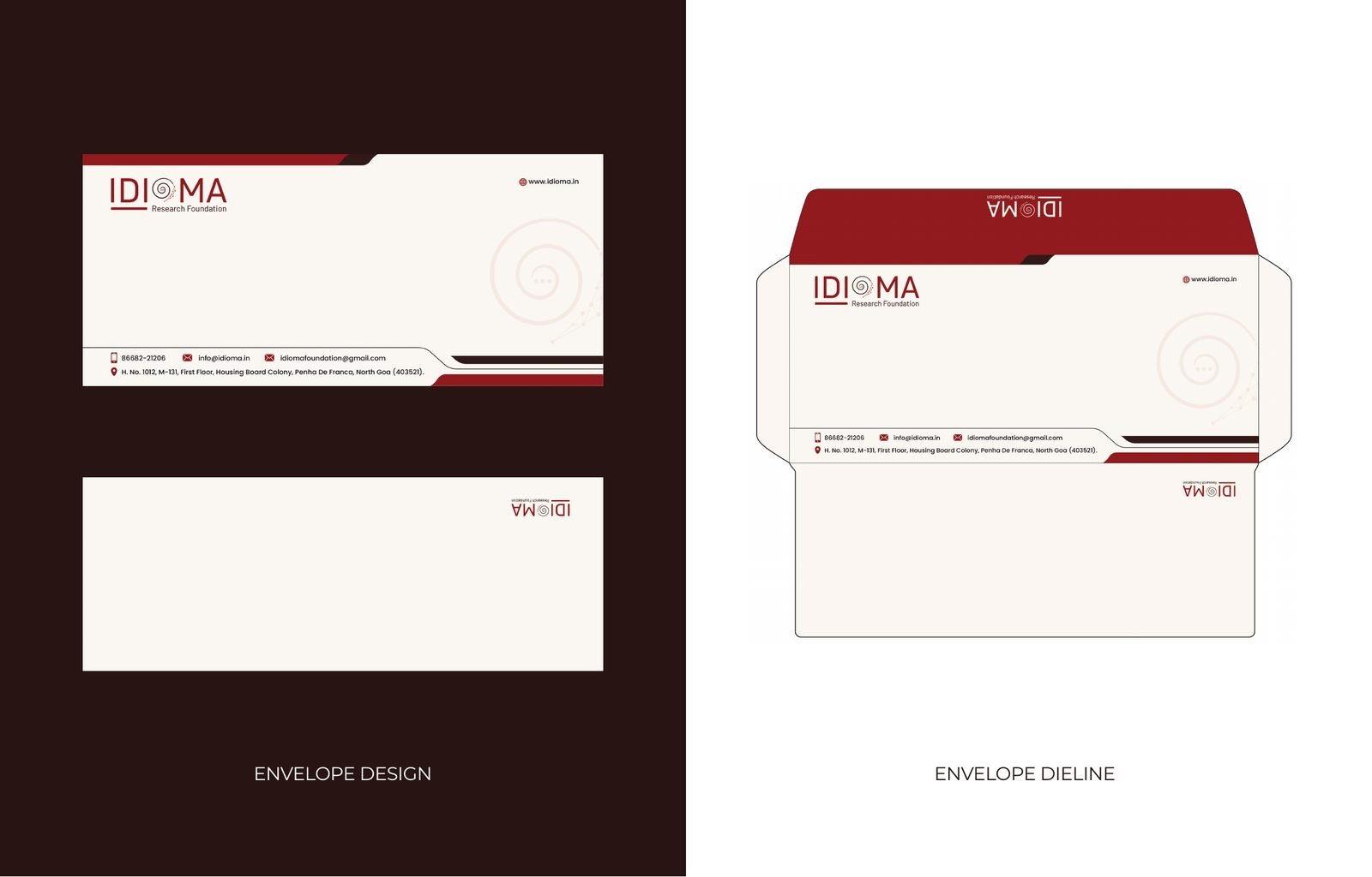 IDIOMA Research Foundation: Envelope design and dieline