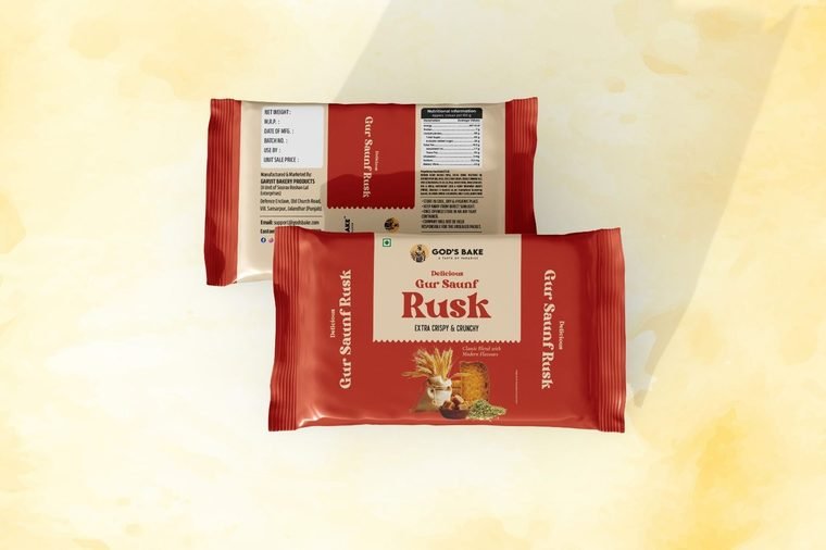 Gur saunf rusk pack for God's Bake