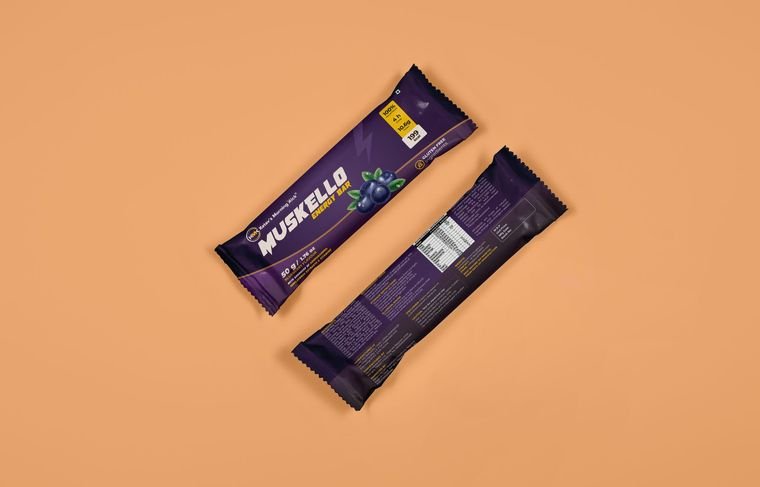 Blueberry bar wrapper for Muskello