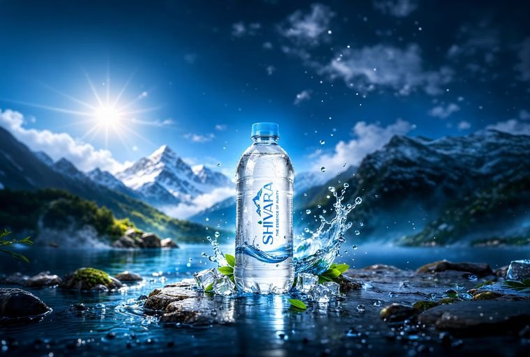 Mineral water bottle label for Shivara