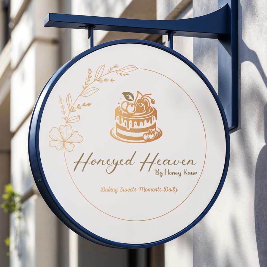 Bakery logo and signboard for Honeyed Heaven
