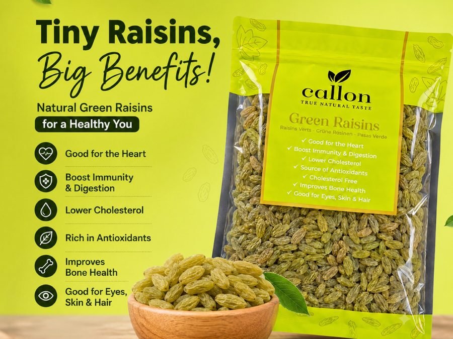 Green raisins benefits post for Callon