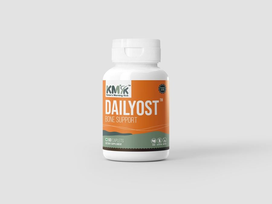 Supplement bottle label for Ketav's Morning Kick