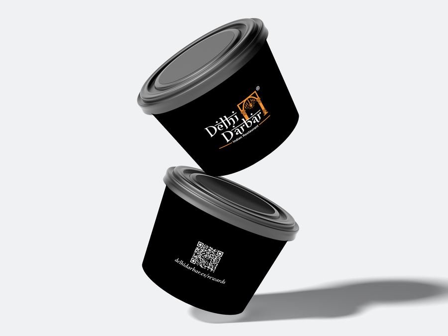 Branded food containers for Delhi Darbar