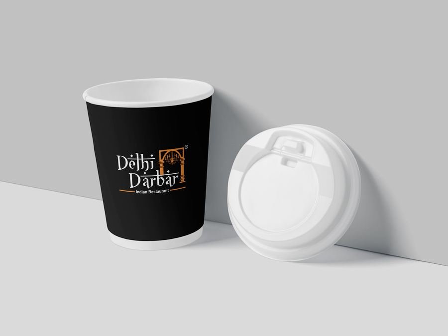 Branded takeaway cup for Delhi Darbar
