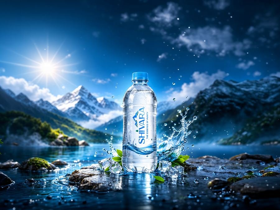 Mineral water bottle label for Shivara